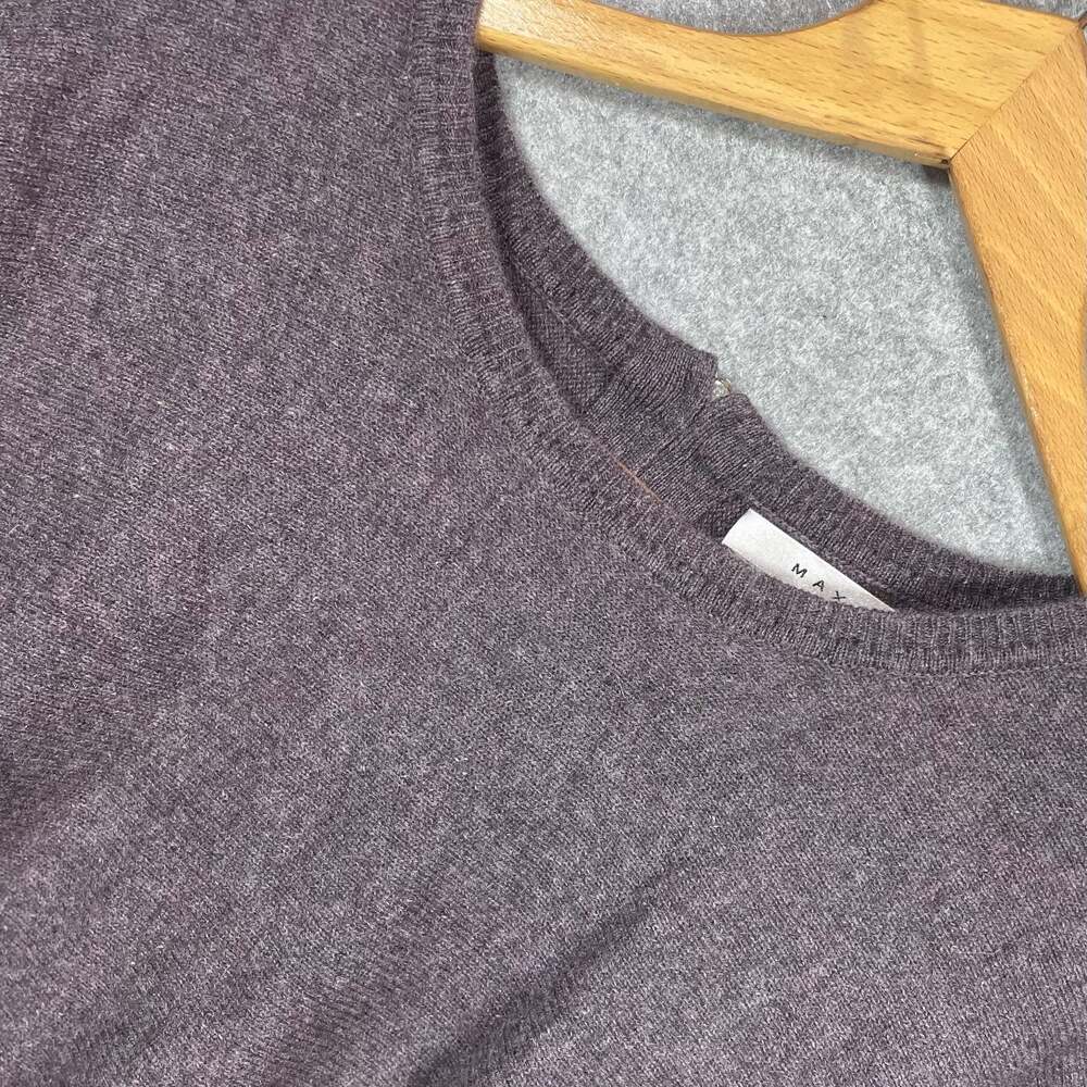 Max Studio Women's 100% 2-Ply Cashmere Crew Neck Sweater with Back Zipper Detail